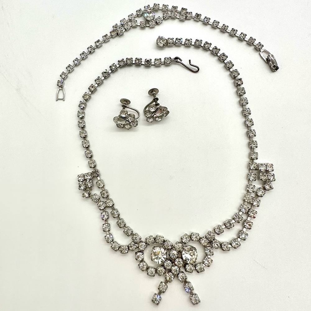 Vintage Rhinestone Necklace Jewelry lot